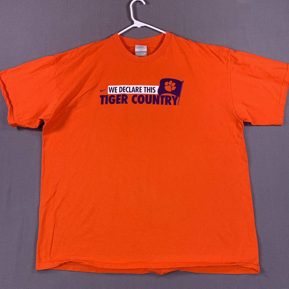 Clemson Tigers Shirt Mens 2XL Orange NCAA Football Tiger Country Nike Tee RV